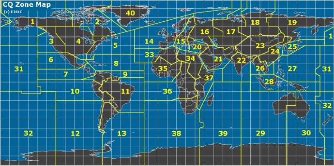 CQ ZONE 以及ITU地图